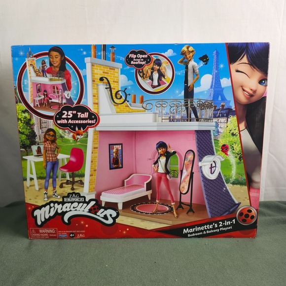 Playmates Toys Other - NEW Miraculous Ladybug Superhero Marinette's 2 in 1 Bedroom & Balcony Playset